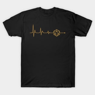 D20 Dice is my Heartbeat Dungeons Crawler and Dragons Slayer T-Shirt